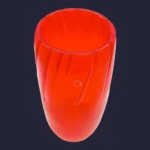 Vase "Onda" en verre de Murano couleur rouge