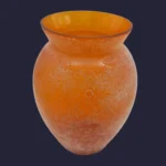 Vase rond "Antique" en verre de Murano couleur ambre