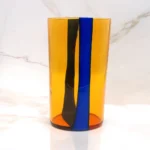 Vase "Zenith" en verre de Murano couleur ambre et bleu - V. Nason & C.
