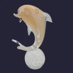 Sculpture Delfino - Dauphin en verre de Murano avec poudre d'or - V. Nason & C.