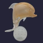 Sculpture Delfino - Dauphin en verre de Murano avec poudre d'or - V. Nason & C.