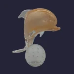 Sculpture Delfino - Dauphin en verre de Murano avec poudre d'or - V. Nason & C.