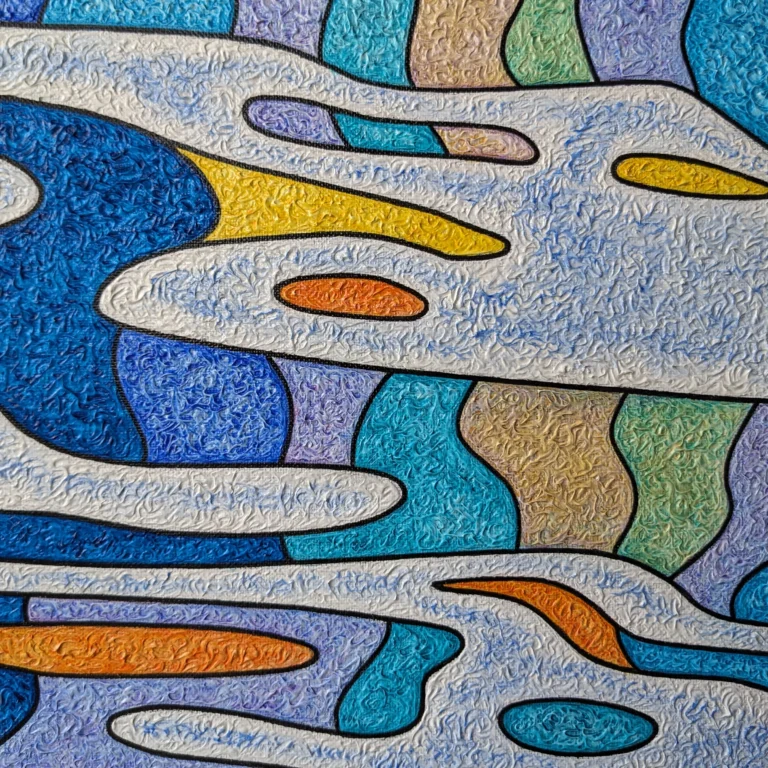 Au fil de l'onde - Peinture de Muriel Besnard - VetrinArte