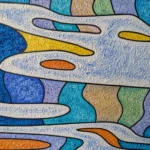 Au fil de l'onde - Peinture de Muriel Besnard - VetrinArte