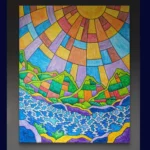 Bélénos, Dieu-Soleil - Peinture de Muriel Besnard - VetrinArte