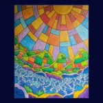 Bélénos, Dieu-Soleil - Peinture de Muriel Besnard - VetrinArte