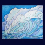 Enroulement de la vague - Peinture de Muriel Besnard - VetrinArte