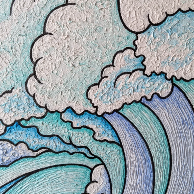 Enroulement de la vague - Peinture de Muriel Besnard - VetrinArte