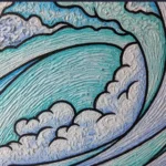 Enroulement de la vague - Peinture de Muriel Besnard - VetrinArte