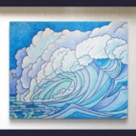 Enroulement de la vague - Peinture de Muriel Besnard - VetrinArte