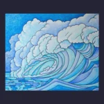 Enroulement de la vague - Peinture de Muriel Besnard - VetrinArte
