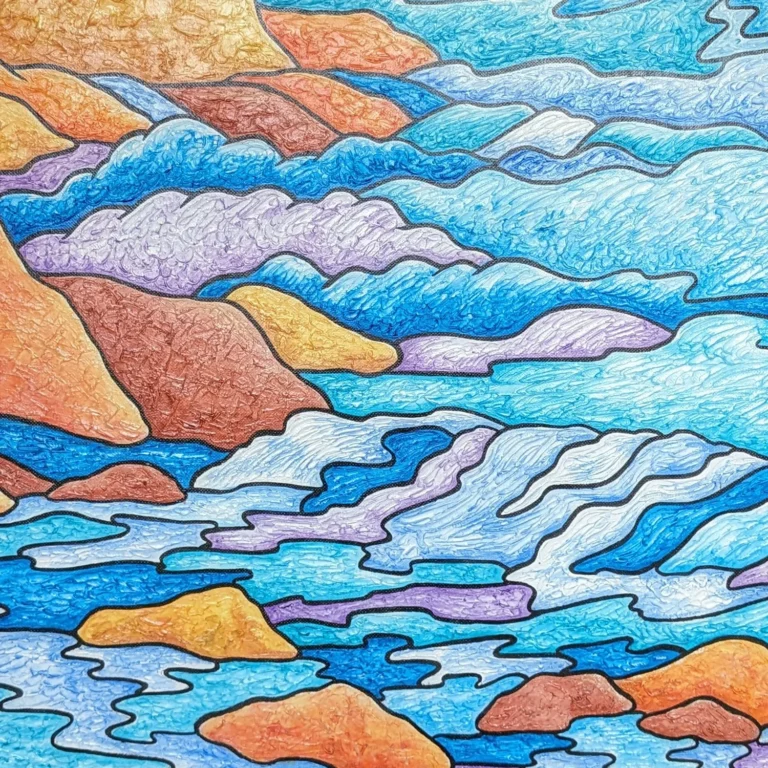 Entre Terre et Mer - Peinture de Muriel Besnard - VetrinArte
