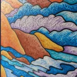 Entre Terre et Mer - Peinture de Muriel Besnard - VetrinArte