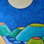 Nuit sur Avallon - Peinture de Muriel Besnard - VetrinArte