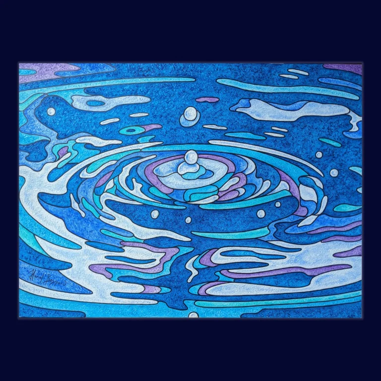 Perles d'eau - Peinture de Muriel Besnard - VetrinArte