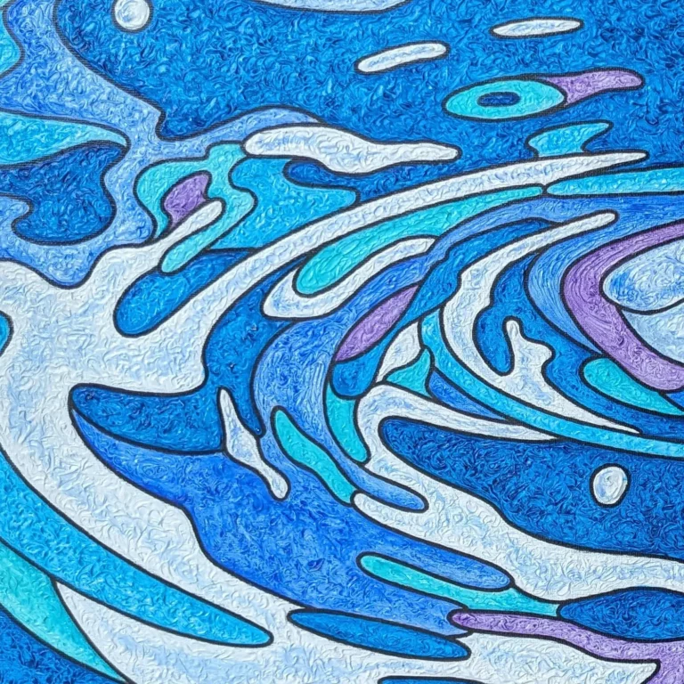 Perles d'eau - Peinture de Muriel Besnard - VetrinArte