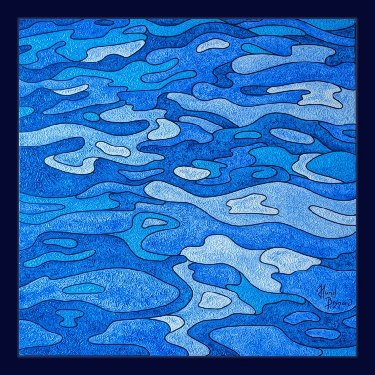 Reflets en mer - Peinture de Muriel Besnard - VetrinArte