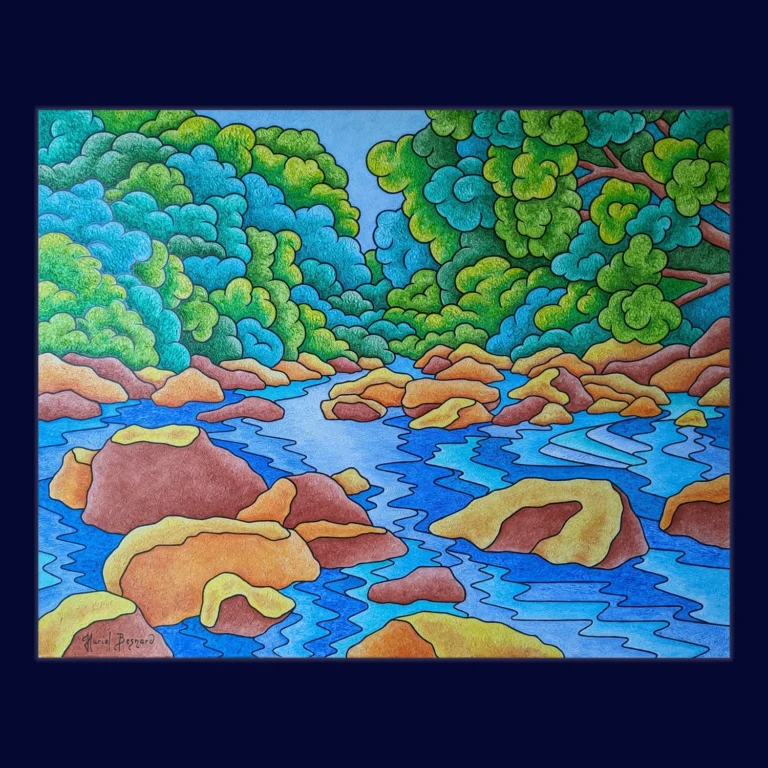Vallée secrète - Peinture de Muriel Besnard - VetrinArte