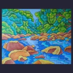 Vallée secrète - Peinture de Muriel Besnard - VetrinArte
