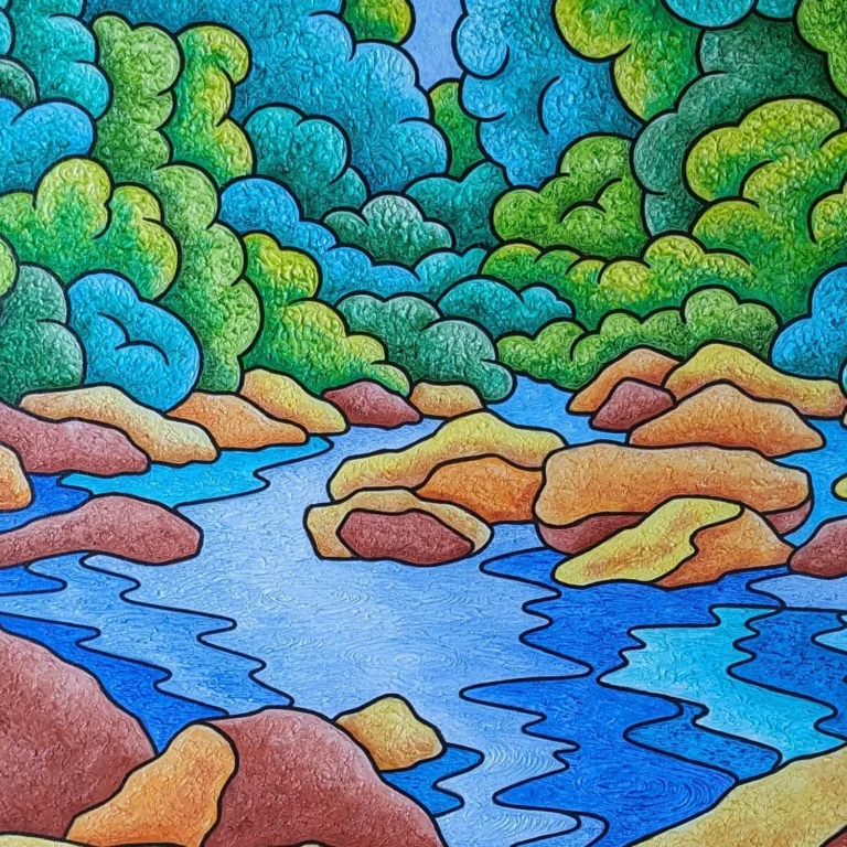 Vallée secrète - Peinture de Muriel Besnard - VetrinArte