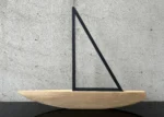 Voilier en bois - Décoration - En bois et en papier - 55x43x35 - VetrinArte