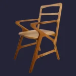 Chaise Canti avec accoudoirs en bois de noyer - Meubles Pivert