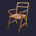 Chaise Canti avec accoudoirs en bois de noyer - Meubles Pivert