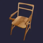 Chaise Canti avec accoudoirs en bois de noyer - Meubles Pivert