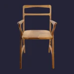 Chaise Canti avec accoudoirs en bois de noyer - Meubles Pivert
