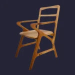 Chaise Canti avec accoudoirs en bois de noyer - Meubles Pivert